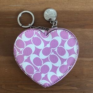 Coach heart zip pouch